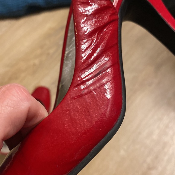 ME TOO Red patent leather sling backs size 7 - Picture 7 of 8